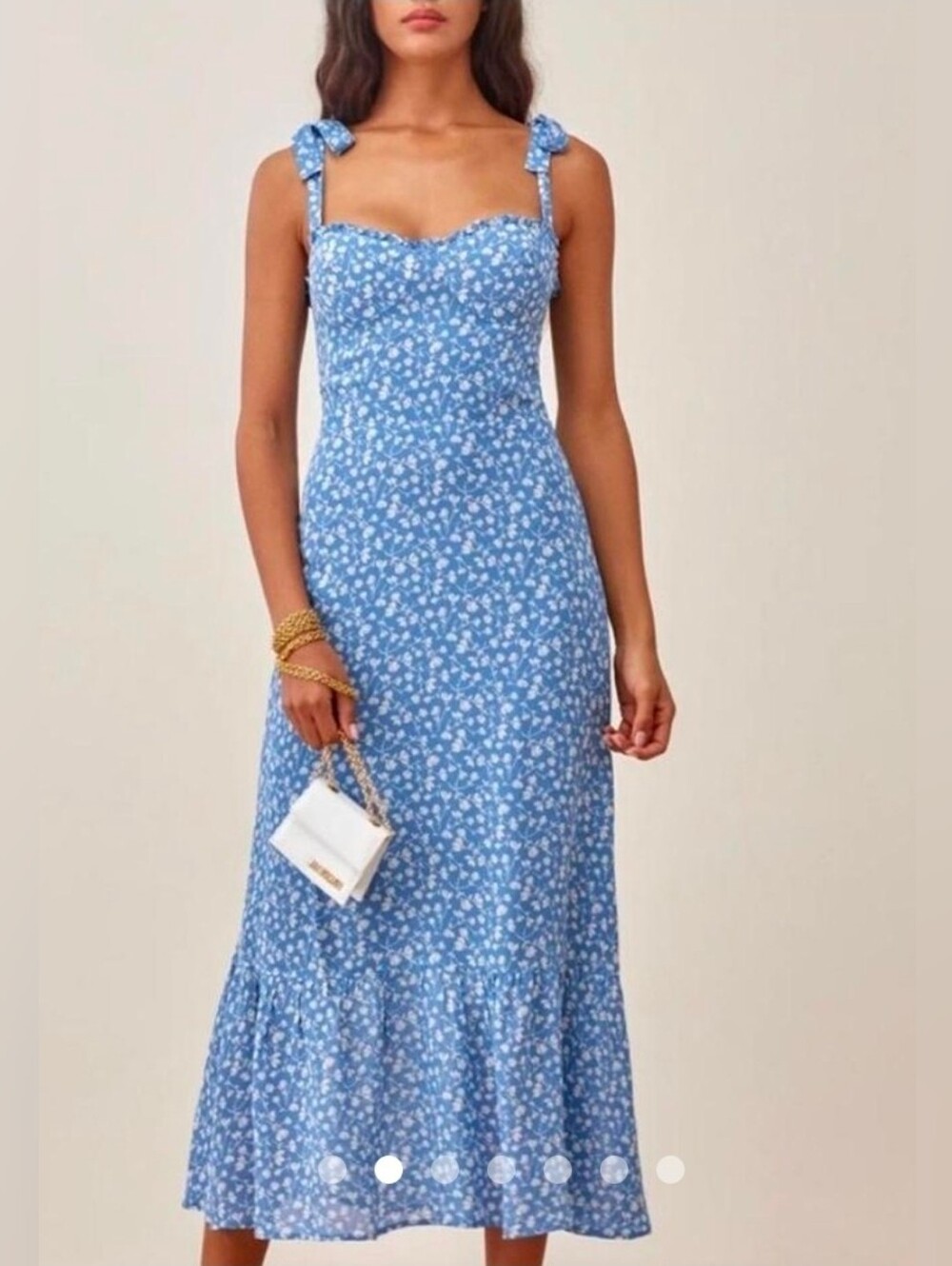 RIHOAS Blue Floral Tie-Strap Sundress XL